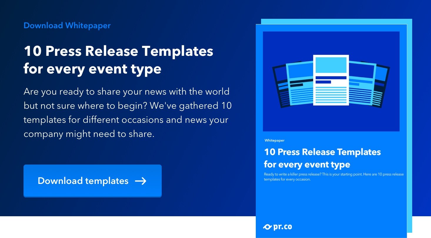 pr.co blog - 28 press release templates for every event type [+